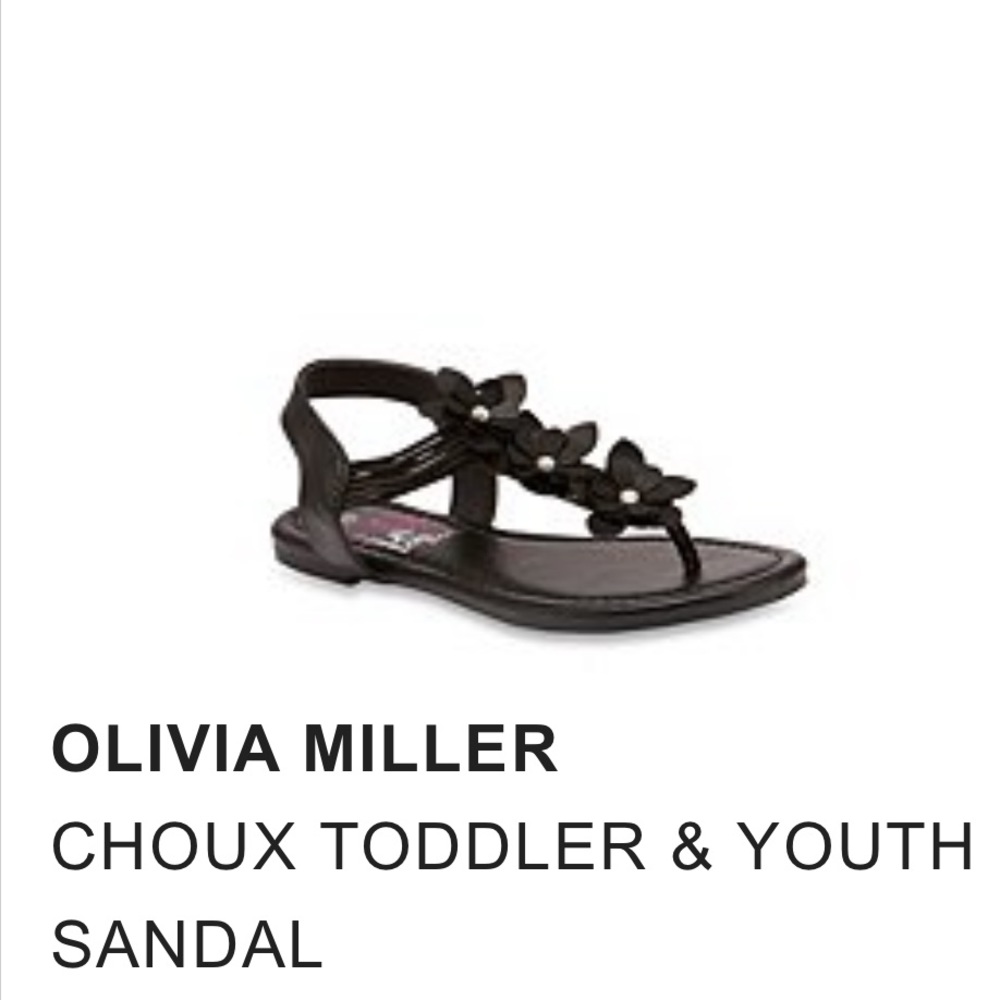 🌺 NIB Girls Youth Black Sandals size 4